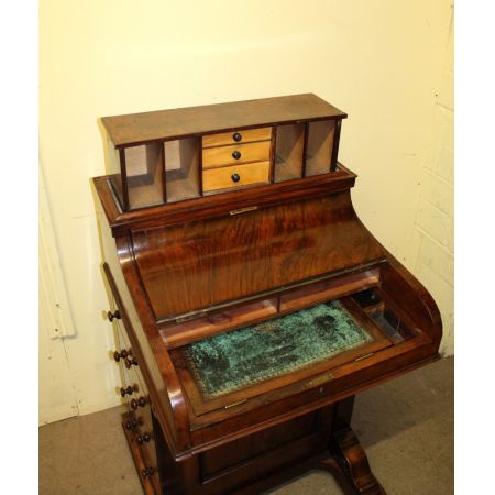 Viktorianischer Nussbaum Davenport Schreibtisch britisch antik ca 1880