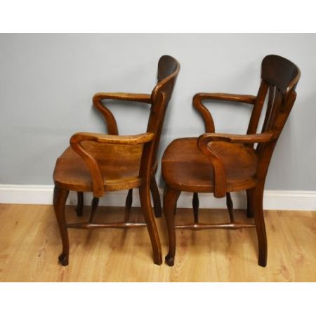Edwardianische antike Eichen Stühle britisch ca 1890