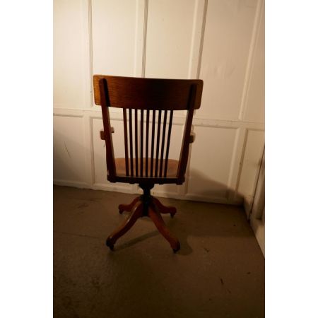 Edwardianischer antiker Eichen Bürostuhl Schreibtischstuhl britisch ca 1890