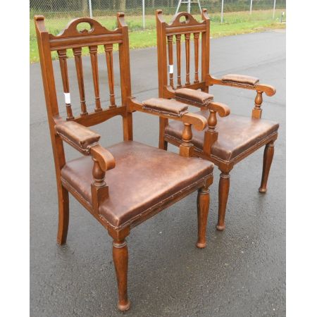 Edwardianische Eichen Stühle Küchenstühle antik britisch ca 1900