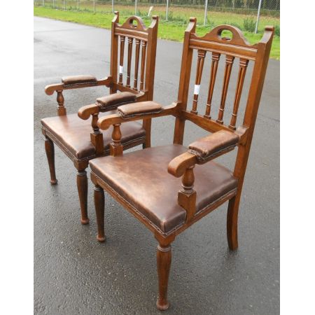 Edwardianische Eichen Stühle Küchenstühle antik britisch ca 1900