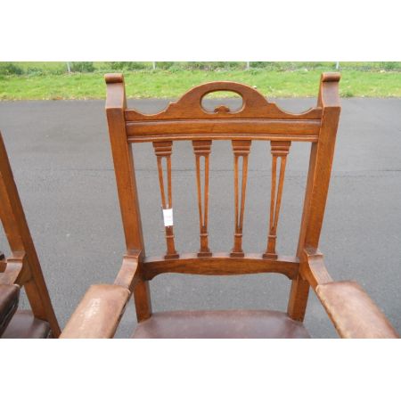 Edwardianische Eichen Stühle Küchenstühle antik britisch ca 1900