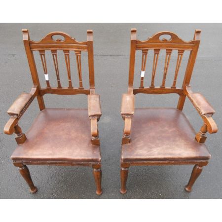 Edwardianische Eichen Stühle Küchenstühle antik britisch ca 1900