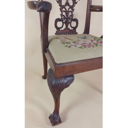 Edwardianischer antiker Mahagoni Stuhl Küchenstuhl britisch ca 1910