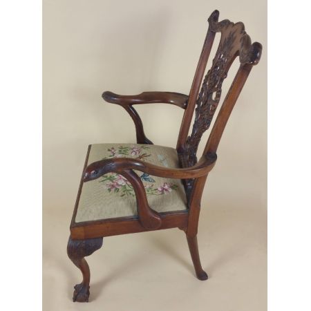 Edwardianischer antiker Mahagoni Stuhl Küchenstuhl britisch ca 1910