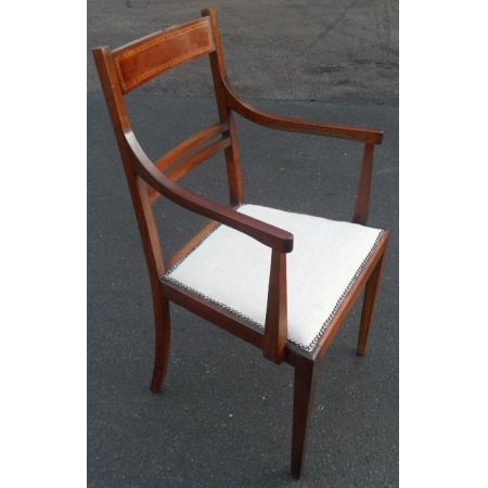 Edwardianischer antiker Mahagoni Stuhl Küchenstuhl britisch ca 1900