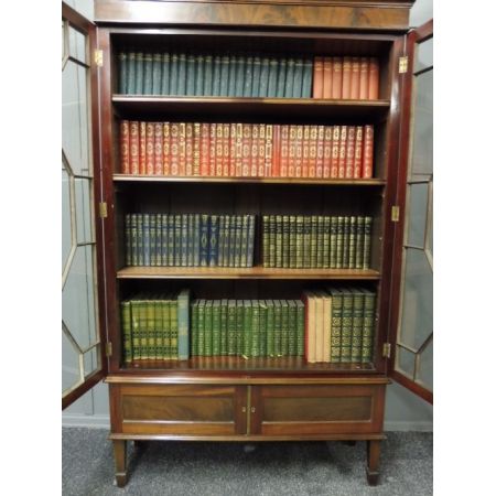 Edwardianischer britischer Mahagoni Bücherschrank antik ca 1900