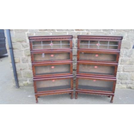 Antike edwardianische Eichen Bücherschränke britisch ca 1910