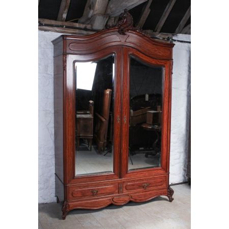 Französischer Mahagoni Kleiderschrank antik ca 1910