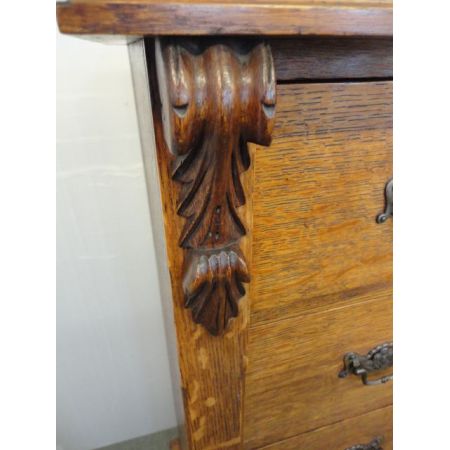 Antike britische Eichen Kommode Wellington ca 1900