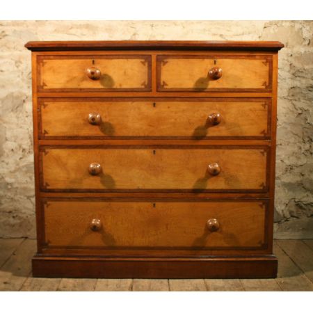 Viktorianische Bergahorn Kommode antik britisch ca 1860