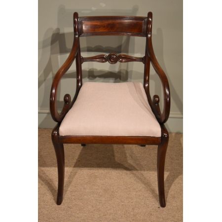 Antiker Regency Mahagoni Stuhl Esszimmerstuhl britisch ca 1810