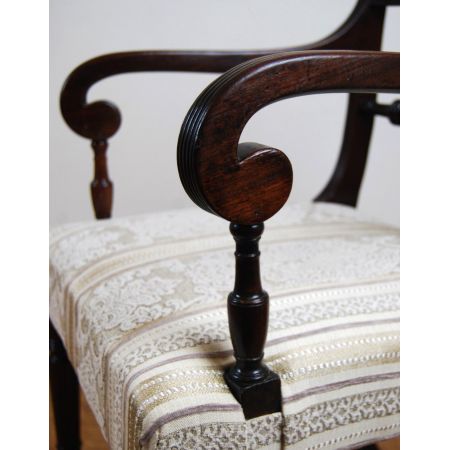 Britischer Regency Mahagoni Stuhl Küchenstuhl antik ca 1820