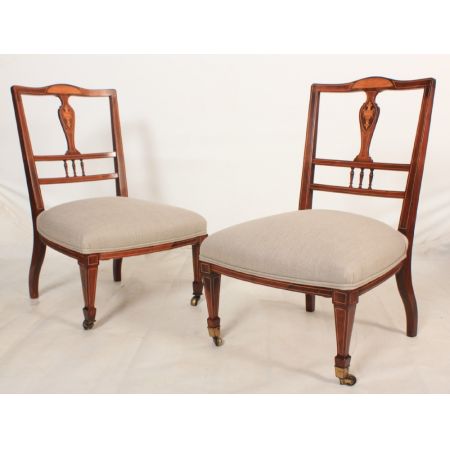 Antike britische Palisander Stühle Küchenstühle ca 1900