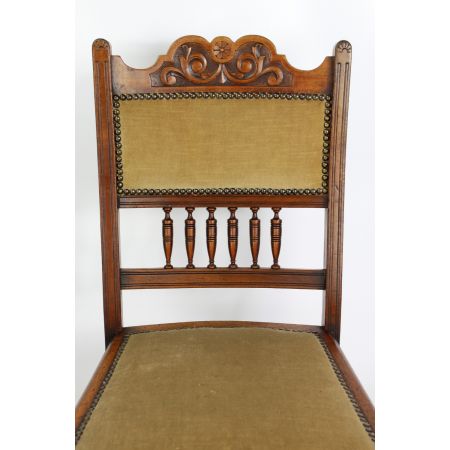 Edwardianische Arts & Crafts Nussbaum Stühle englisch antik ca 1890