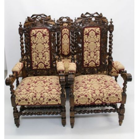 Antike viktorianische Eichen Stühle Britisch ca 1880