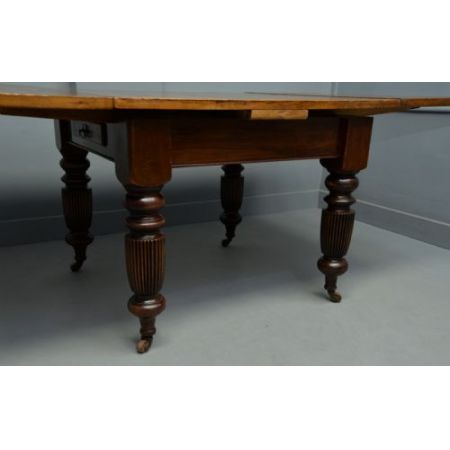 Viktorianischer antiker Kiefern Mahagoni Esstisch ca 1890
