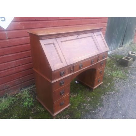 Edwardianischer antiker Eichen Schreibtisch englisch ca 1890