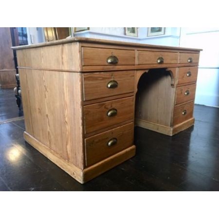 Antiker viktorianischer Kiefern Schreibtisch englisch ca 1860