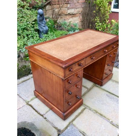 Viktorianischer antiker Mahagoni Schreibtisch englisch  ca 1860