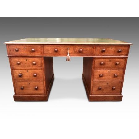 Viktorianischer antiker Eichen Schreibtisch britisch ca 1860