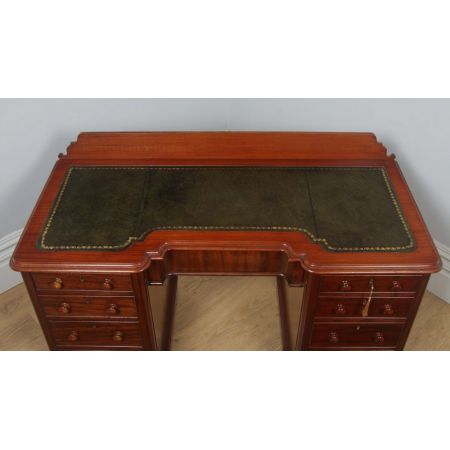 Viktorianischer antiker Mahagoni Schreibtisch britisch ca 1870