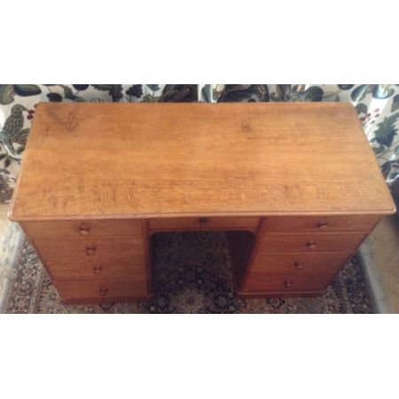 Antiker britischer Eichen Schreibtisch ca 1860