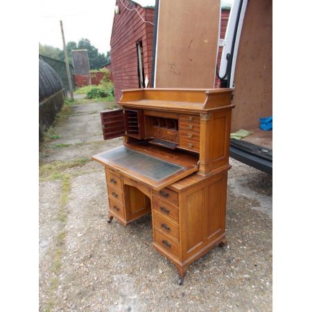 Antiker britischer Eichen Schreibtisch ca 1900