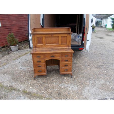 Antiker britischer Eichen Schreibtisch ca 1900