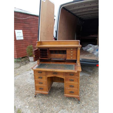 Antiker britischer Eichen Schreibtisch ca 1900