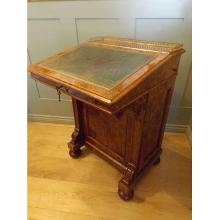 Viktorianischer antiker Davenport Schreibtisch Nussbaum antik ca 1860