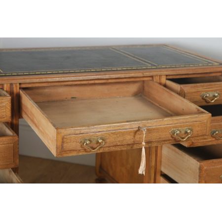 Viktorianischer antiker Eschen Schreibtisch britisch ca 1890