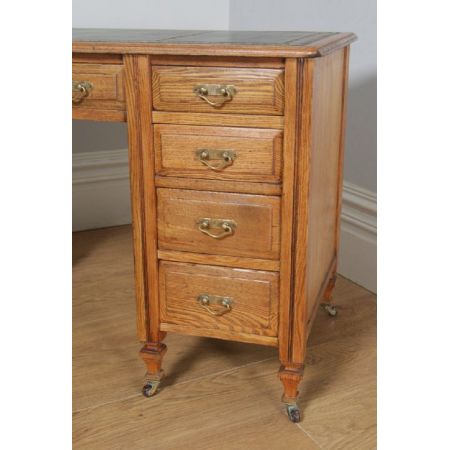 Viktorianischer antiker Eschen Schreibtisch britisch ca 1890