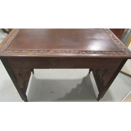 Original antiker anglo-indischer Schreibtisch Massivholz britisch ca 1920