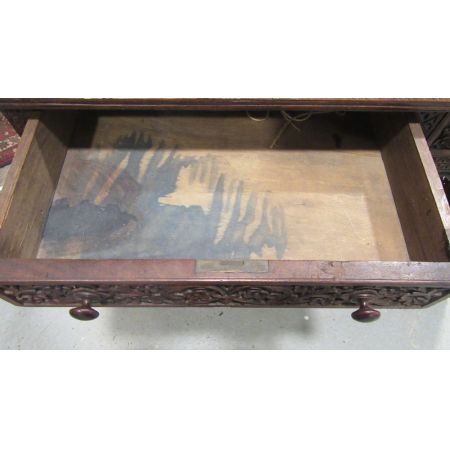 Original antiker anglo-indischer Schreibtisch Massivholz britisch ca 1920