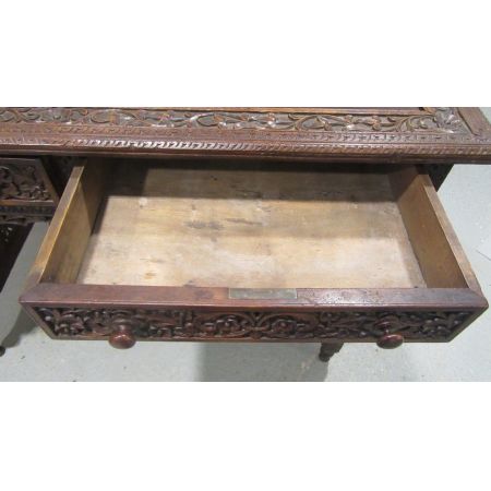 Original antiker anglo-indischer Schreibtisch Massivholz britisch ca 1920