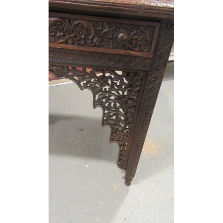 Original antiker anglo-indischer Schreibtisch Massivholz britisch ca 1920