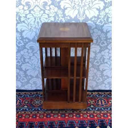 Edwardianisches antikes Mahagoni Bücherregal Revolving Bookcase englisch ca 1890