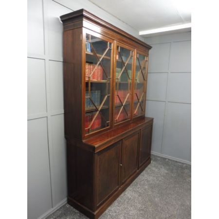 Edwardianischer antiker Mahagoni Bücherschrank britisch ca 1900