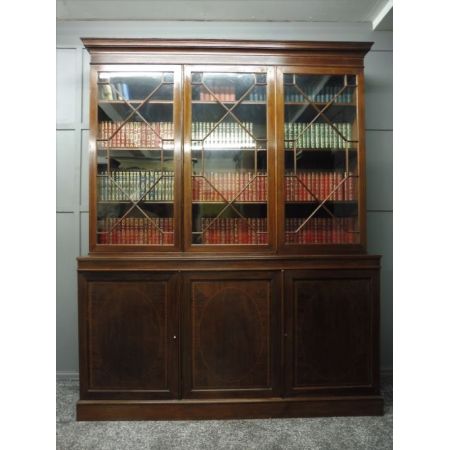 Edwardianischer antiker Mahagoni Bücherschrank britisch ca 1900