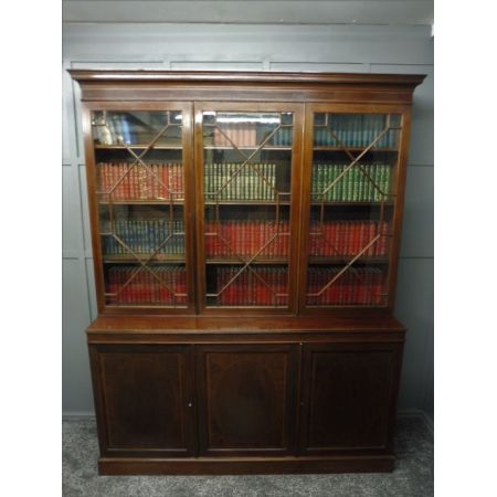Edwardianischer antiker Mahagoni Bücherschrank britisch ca 1900