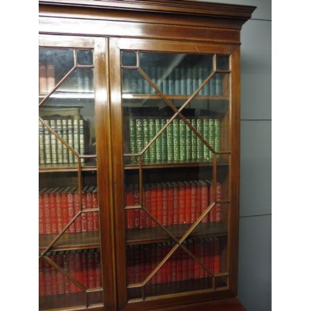 Edwardianischer antiker Mahagoni Bücherschrank britisch ca 1900