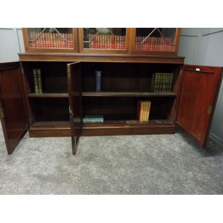 Edwardianischer antiker Mahagoni Bücherschrank britisch ca 1900