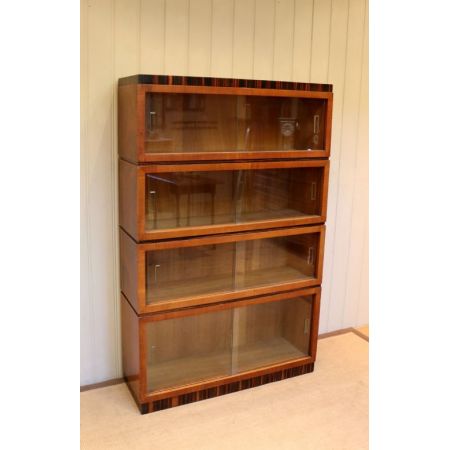 Antiker Art Deco Nussbaum Bücherschrank britisch ca 1830