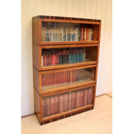 Antiker Art Deco Nussbaum Bücherschrank britisch ca 1830