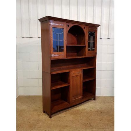 Antiker viktorianischer Arts & Crafts Bücherschrank Eiche englisch ca 1890