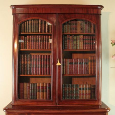 Viktorianischer antiker Mahagoni Bücherschrank britisch ca 1870