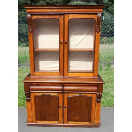 Viktorianisches antikes Eichen Bücherregal englisch ca 1860