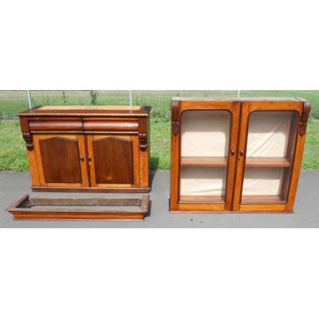 Viktorianisches antikes Eichen Bücherregal englisch ca 1860