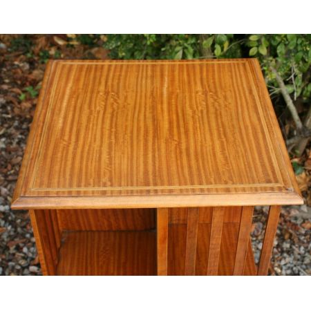 Edwardianisches Satinholz Revolving Bookcase antik britisch ca 1890